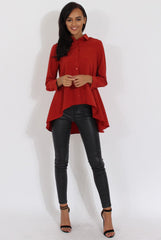 Rust Dipped Hem Shirt - Paloma-Shirts