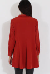 Rust Dipped Hem Shirt - Paloma-Shirts