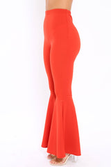 Rust Extreme Flare Trousers - Becki-Trousers