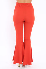 Rust Extreme Flare Trousers - Becki-Trousers