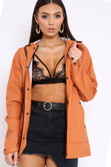 Rust Hooded Rain Jacket - Fox-Jackets