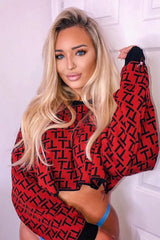 Rust Repeat Print Crop Jumper - Ryhanna-Crop Jumper