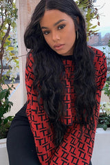 Rust Repeat Print Crop Jumper - Ryhanna-Crop Jumper