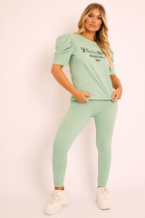 Sage Beverly Hills T-shirt and Leggings Loungewear Co-ord - Lassie-Co-ords
