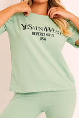 Sage Beverly Hills T-shirt and Leggings Loungewear Co-ord - Lassie-Co-ords