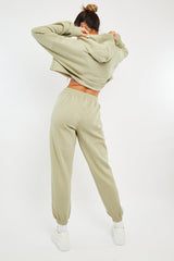Sage Cropped Oversized Hoodie and Joggers Co-ord - Karenza-Loungewear