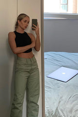 Sage Denim Straight Leg Side Split Jeans - Tashi-Jeans