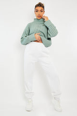 Sage Knit High Neck Jumper - Jaelynn-Jumper