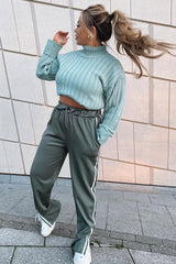 Sage Knit High Neck Jumper - Jaelynn-Jumper