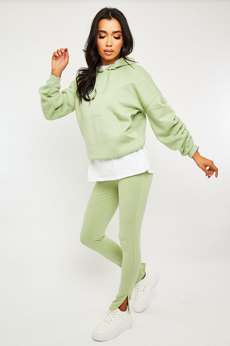 Sage Side Split Leggings - Oliviah-Leggings