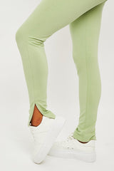 Sage Side Split Leggings - Oliviah-Leggings