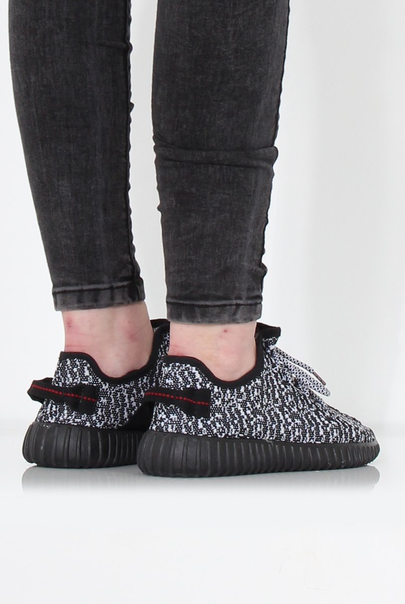 Saint Black And White Textured Trainers-Trainers