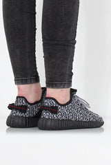 Saint Black And White Textured Trainers-Trainers