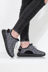 Saint Black And White Textured Trainers-Trainers