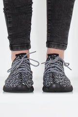 Saint Black And White Textured Trainers-Trainers
