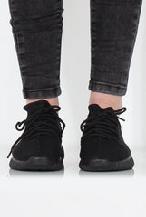 Saint Black Textured Trainers-Trainers