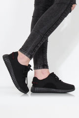 Saint Black Textured Trainers-Trainers