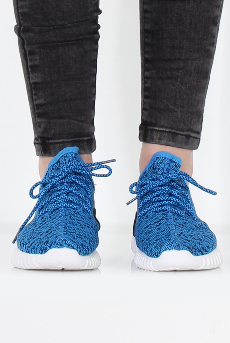 Saint Blue Textured Tainers-Trainers