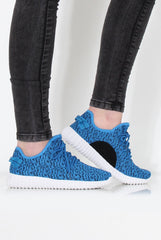Saint Blue Textured Tainers-Trainers