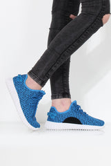 Saint Blue Textured Tainers-Trainers