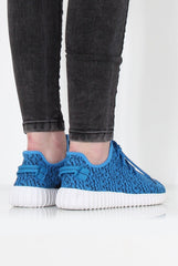 Saint Blue Textured Tainers-Trainers