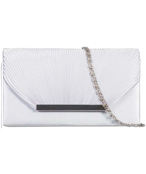 Satin Ruched Envelope Clutch - Darcie-Bags