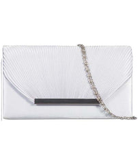 Satin Ruched Envelope Clutch - Darcie-Bags