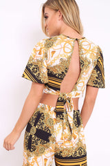 Scarf Print Crop Top - Suzie-Crop Tops