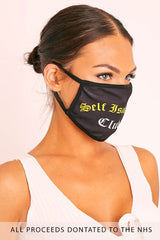 Self Isolation Club Slogan Face Mask - Nickie-Mask