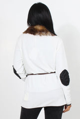 Seneta White Faux Fur jacket-Jackets