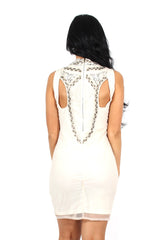 Serena White Sequin Bodycon Dress-Dresses