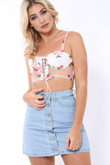 Sheer mesh floral embroidered bralet - Amy-Bralets