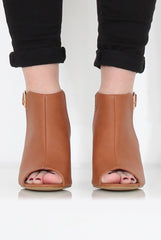 Sherry Tan Cut Out Ankle Boot-Boots