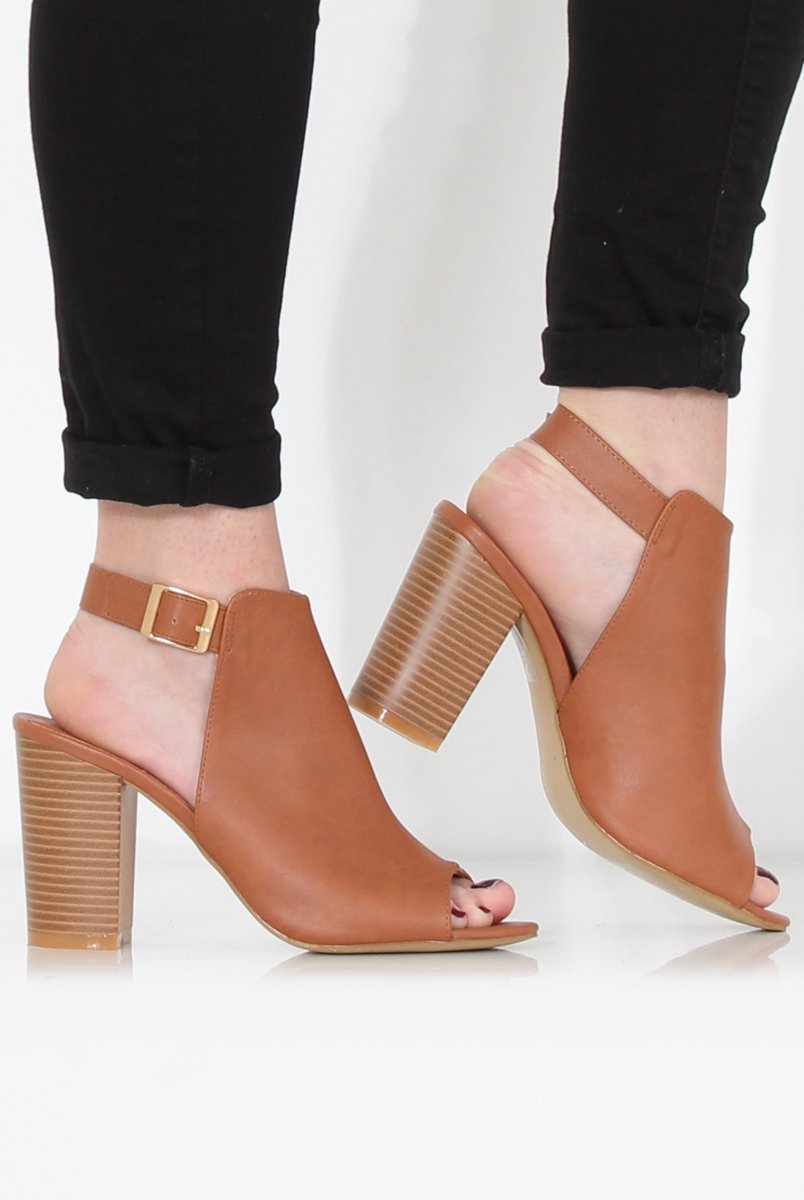 Sherry Tan Cut Out Ankle Boot-Boots