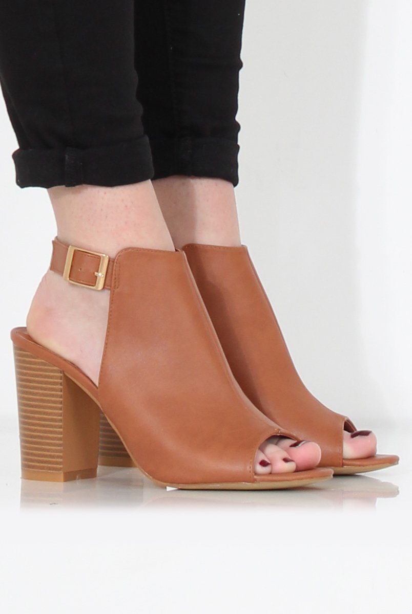 Sherry Tan Cut Out Ankle Boot-Boots