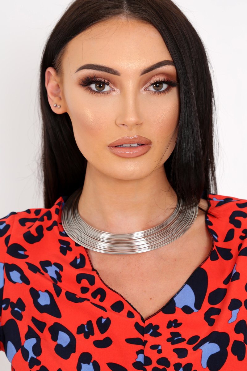 Silver Choker Layered Necklace - Haden-Jewellery