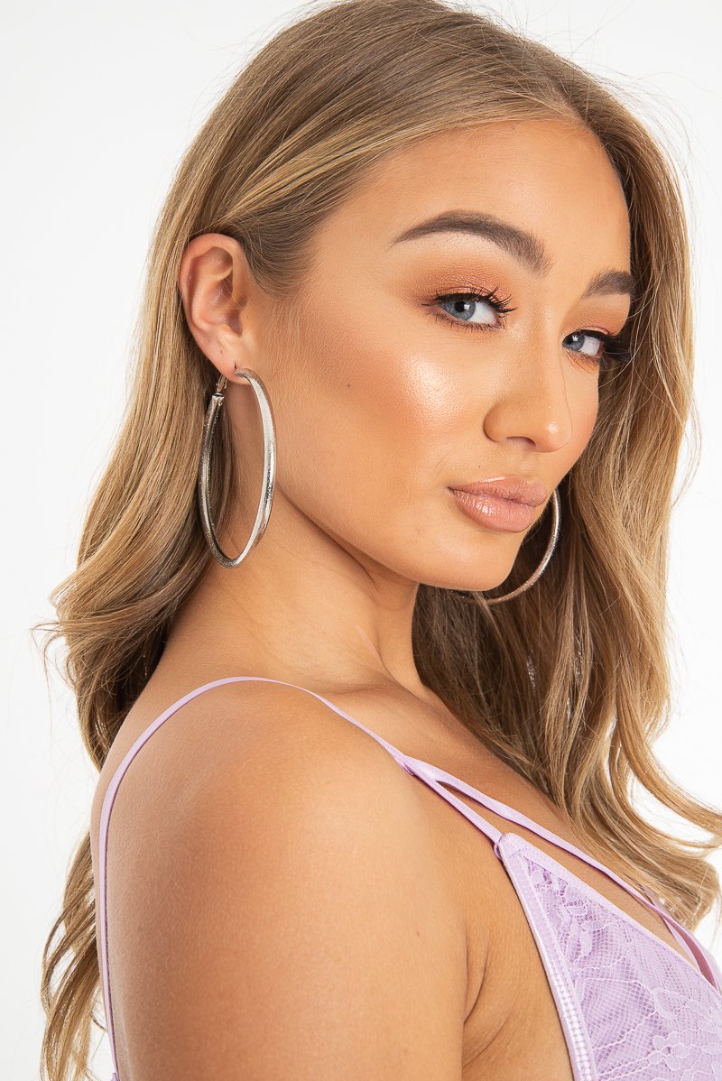 Silver Chunky Large Hoop Earrings - Kymia-Jewellery