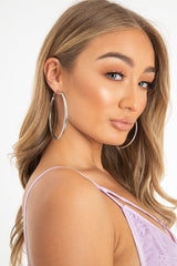 Silver Chunky Large Hoop Earrings - Kymia-Jewellery