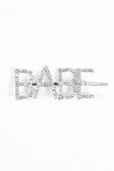 Silver Diamante Babe Slogan Hair Slide - Eriel-Hair