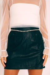 Silver Diamante Chain Belt - Lilu-Belts