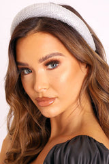 Silver Diamante Chunky Hairband - Nema-Hair