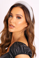 Silver Diamante Chunky Hairband - Nema-Hair