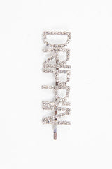 Silver Diamante Drippin Slogan Hair Slide - Azelia-Hair