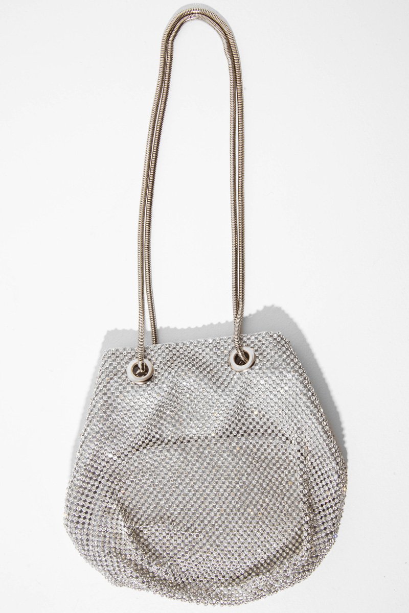 Silver Diamante Embellished Snake Chain Bag - Eliane-Bags