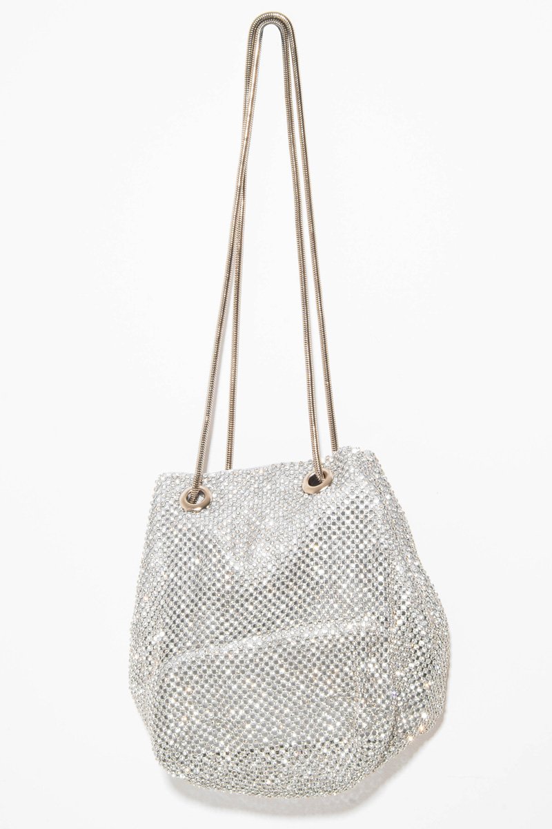 Silver Diamante Embellished Snake Chain Bag - Eliane-Bags