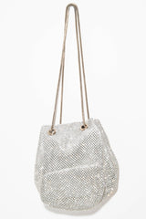 Silver Diamante Embellished Snake Chain Bag - Eliane-Bags