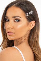 Silver Diamante Glam Slogan Hair Slide - Azelia-Hair