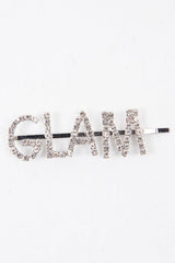 Silver Diamante Glam Slogan Hair Slide - Azelia-Hair