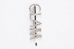 Silver Diamante Glam Slogan Hair Slide - Azelia-Hair