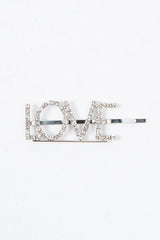Silver Diamante Love Slogan Hair Slide - Eriel-Hair